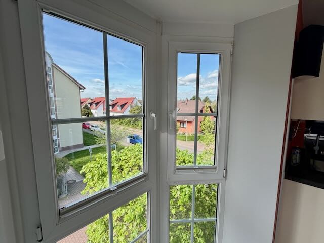 Penthouse in Lieskau Blick aus dem Fenster 